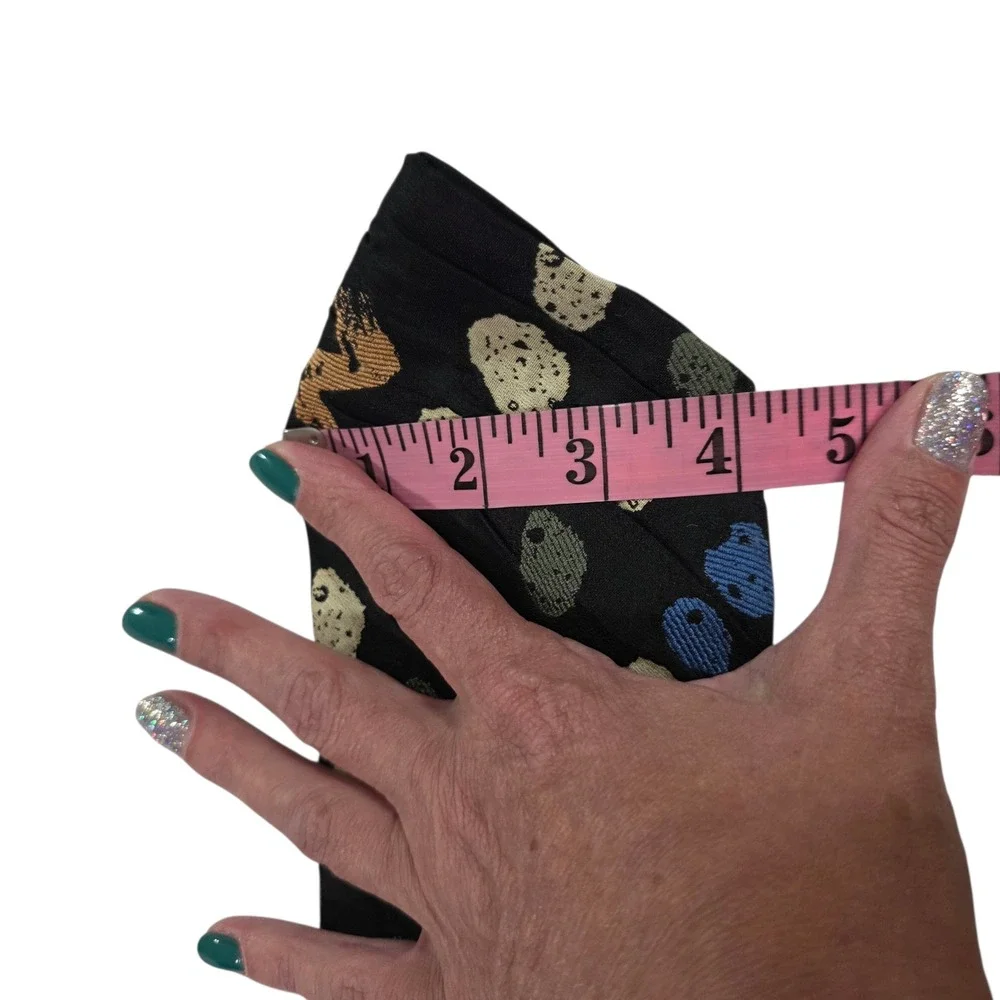 Emanuele Cravatte Limited Edition Mens Necktie‎ Folded Black Geometric Abstract